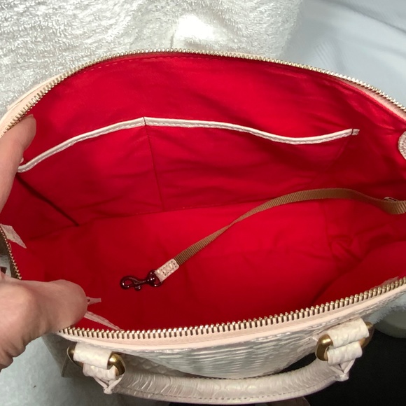 Dooney & Bourke Large Naomi Pink Snakeskin Satchel - Picture 7 of 16